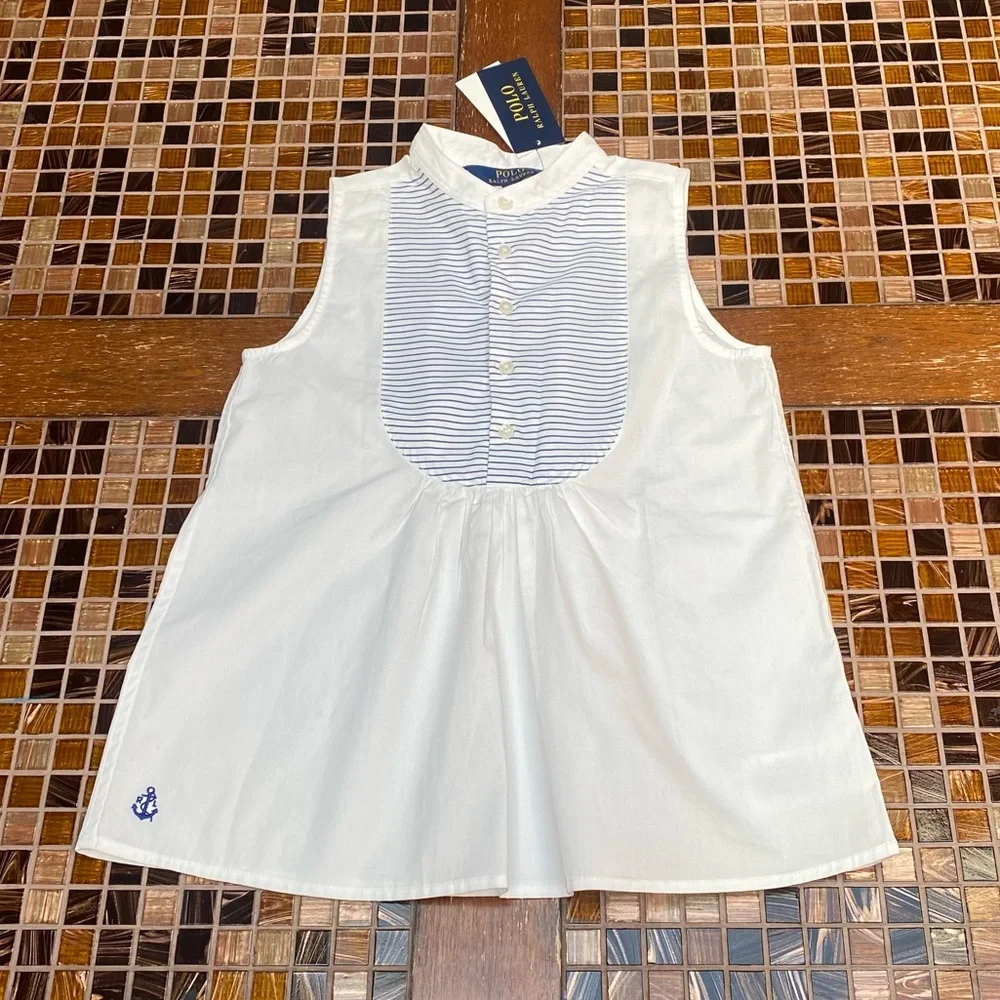 Ralph Lauren Cotton Broadcloth Bib Shirt